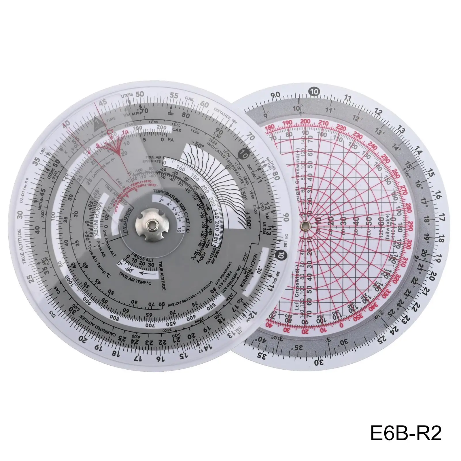 Aviation Navigation Circular Flight Computer and Plotter Slide Rule