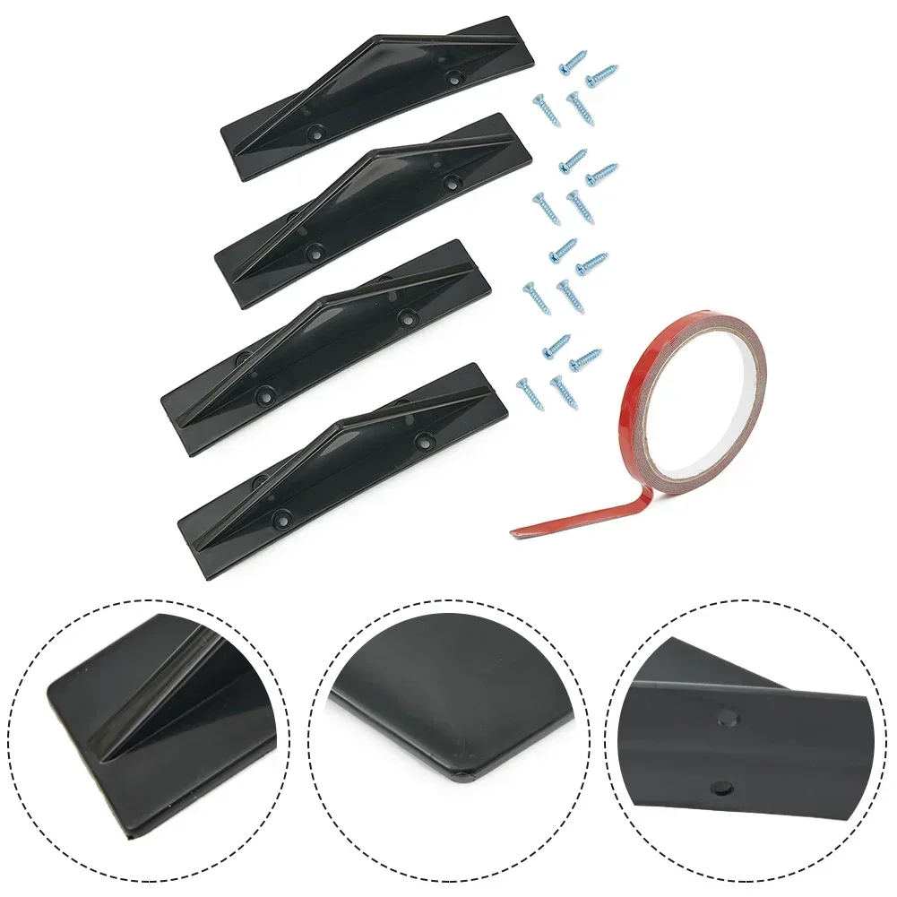 4pcs/set Car Rear Bumper Diffuser Caps Universal Rear Bumper Diffuser LipSplitte Fin Trim Cap For 300,car bumper spoiler,bumper lip,bumper lip decoration,car rear bumper lip