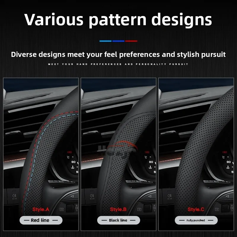 Premium Car Leather Steering Wheel Cover - Luxurious Interior Upgrade Accessory