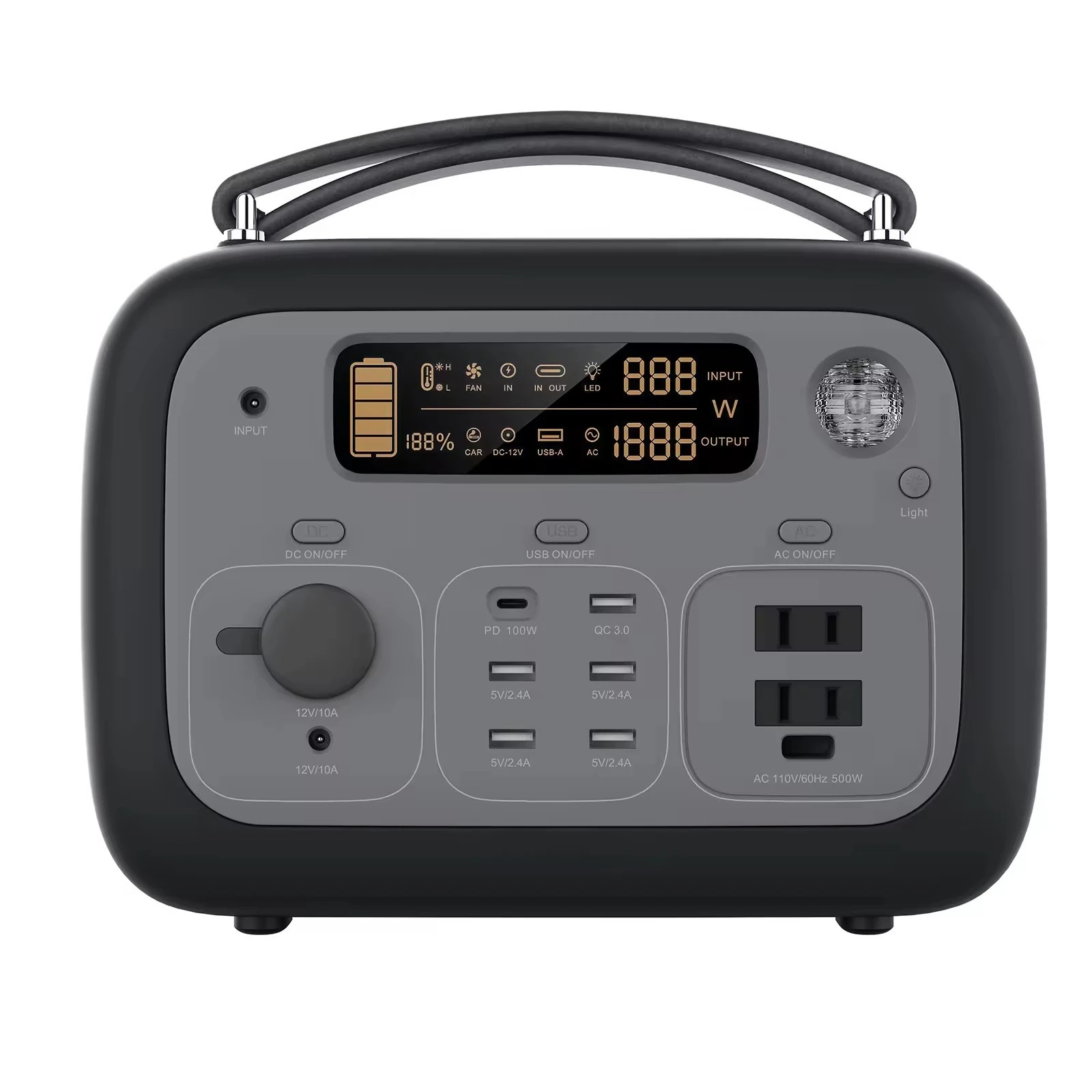 

Outdoor portable emergency energy storage power supply 500W power solar household mobile power supply