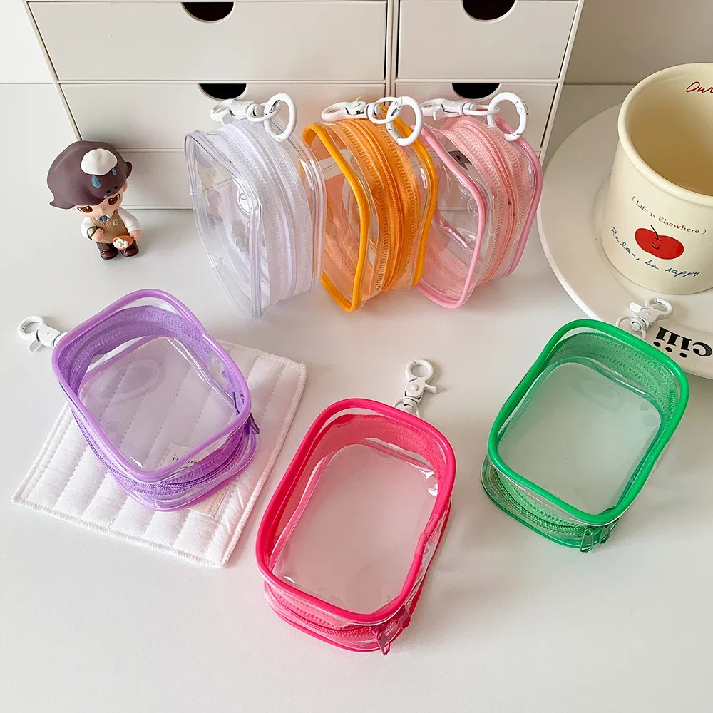 PVC Transparent Mini Storage Bag Mystery Bag Keychain Storage Cute Doll Earphone Charger storage bag