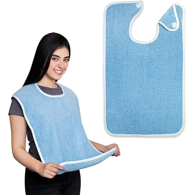 Premium Adult Bibs Unisex Adult Bibs Washable Eating Cloth Reusable Large Bibs for Women Men Elderly Seniors Clothing Protectors