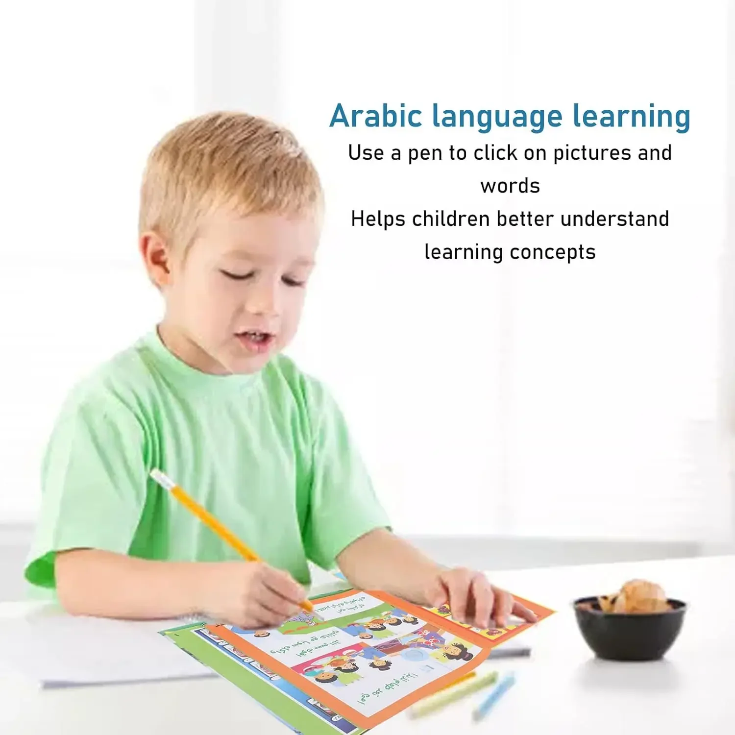 Educational Learning Toy Alphabet Educational Toys Muslim Kids Arabic Sound Book, Clear Pictures Letters Words Learning Educational Electronic Sound Book