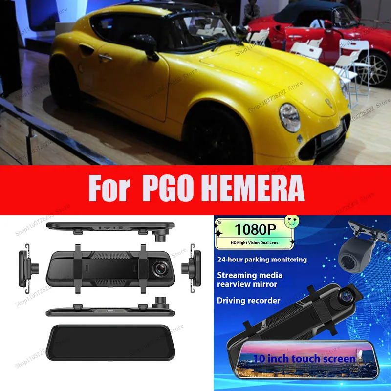 

For PGO HEMERA 4K WIFI GPS Car Dvr Mirror Dash CamDual Lens Dashcam Drive Recorder Stream RearView Mirror IPS Screen Camera