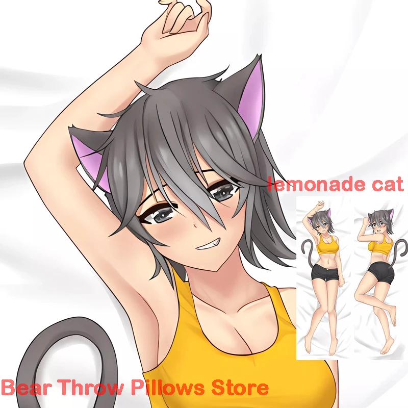 

Подушка для тела Dakimakura с принтом в виде кошки Лемонда из аниме, двусторонняя, в натуральную величину, чехол на Хэллоуин, Рождественское украшение, подарок
