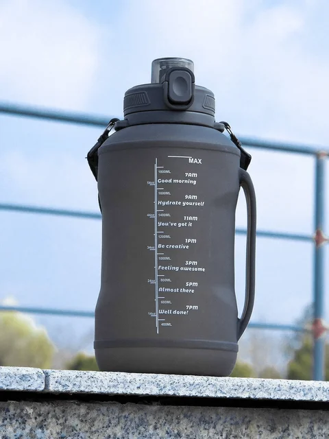Collapsible 64oz/2L Water Bottle with Handle & Straw Large Capacity Silicone Foldable Water Bottle Sports Water Cup Outdoors 2