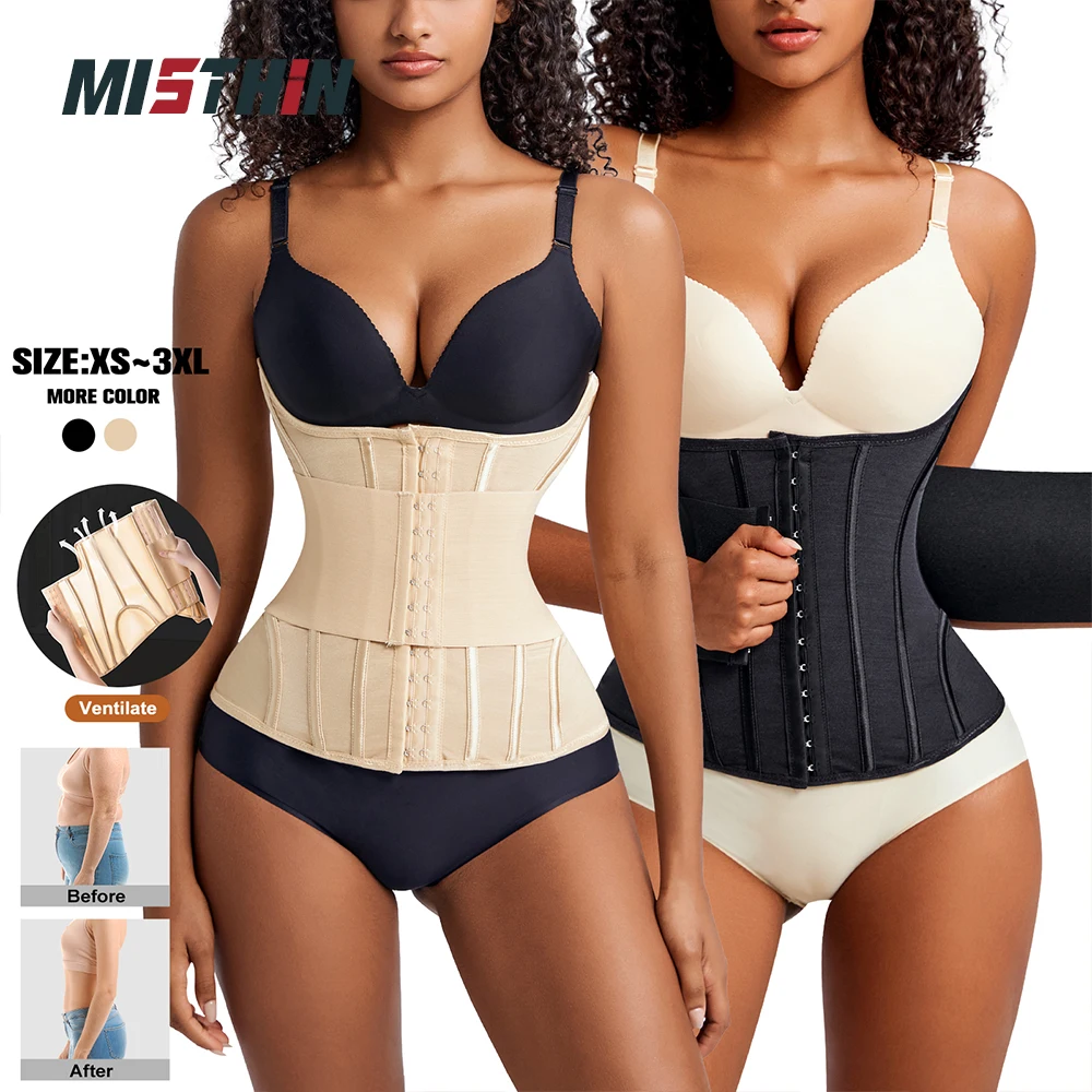 MISTHIN Corset Fajas Reductoras Y Modeladoras Para Mujeres Shapewear Breast Lifted Waist Trainer Steel Bone Flat Belly Bodysuit mesh corset shapewear waist trainer corset