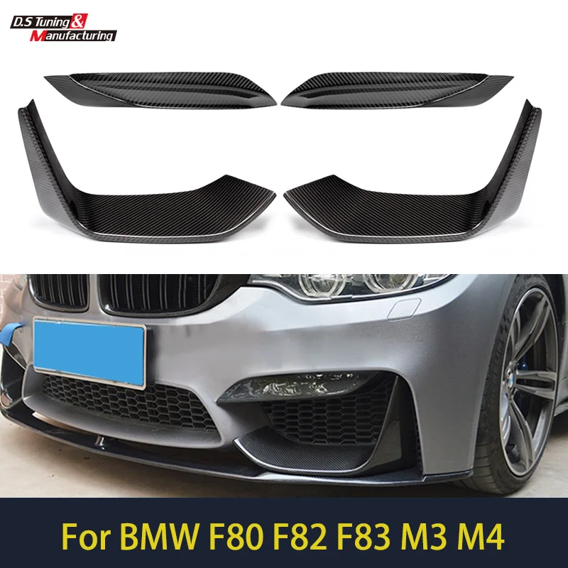 

Dry Carbon Front Bumper Lip Fog Lights Corner Spoiler Splitters Covers Trim For BMW 3 & 4Series F80 M3 F82 F83 M4 2014 - 2019