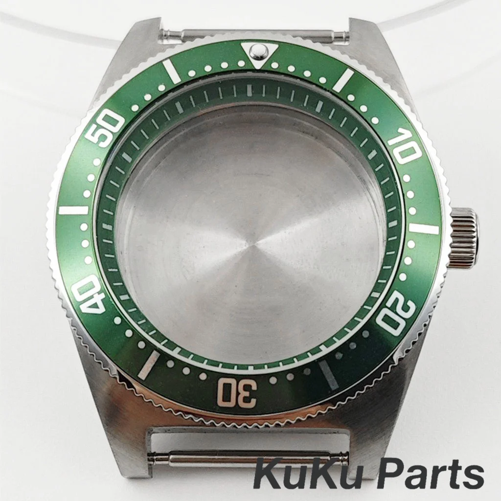 Green Ring GMT Ceramic Bezel Watch Case with 40mm Diameter and 28.5mm Dial Capability