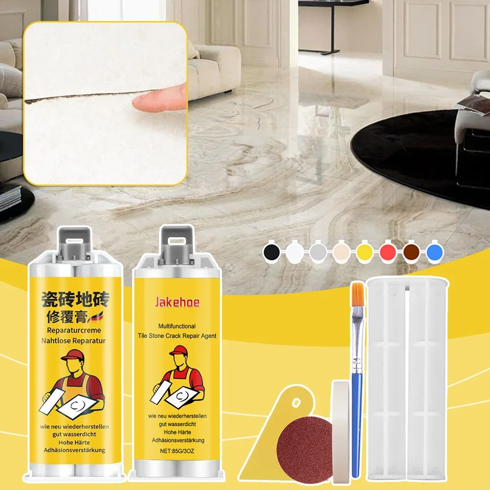 Tile Stone Cracks Repair Kit Strong Adhesive Tile Filling Glue Long Lasting Granite Marble Filling Adhesive Cracks Repair porcelain repair kit ceramic repair paste tile glaze repair paste ceramic repair agent tile repair kit tile repair cream ceramic tile repairing tool set