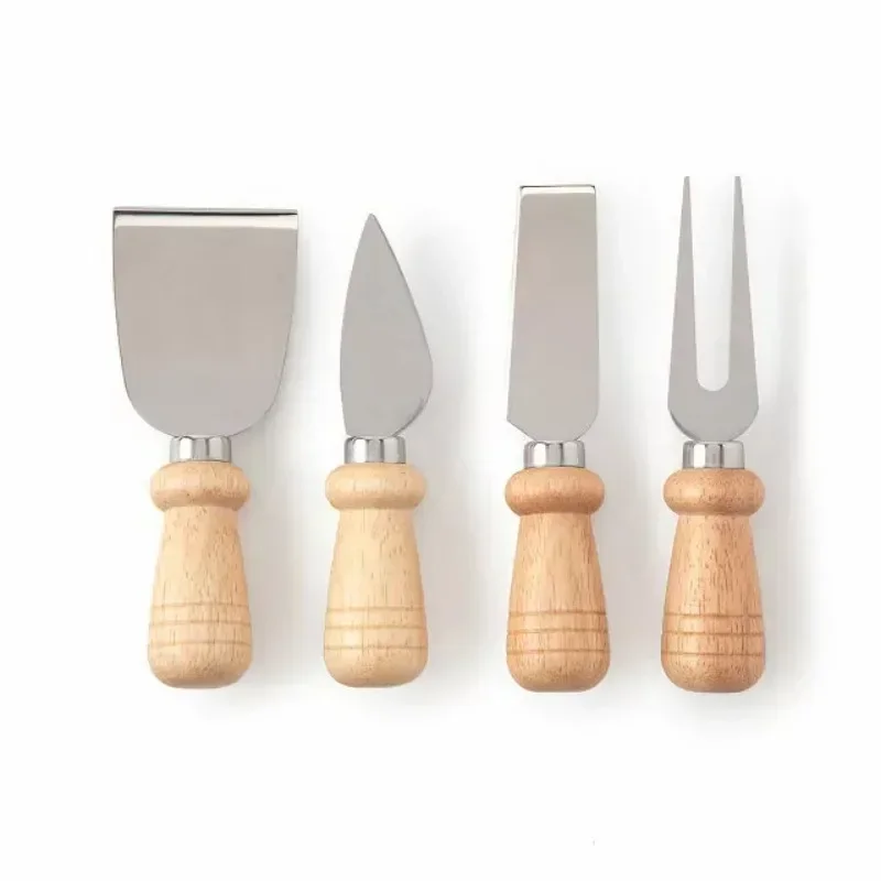 4pcs/6pcs Oak Cheese Knife Set Cheese Knife and Butter Kraft Paper Box Packaging Tools Suit