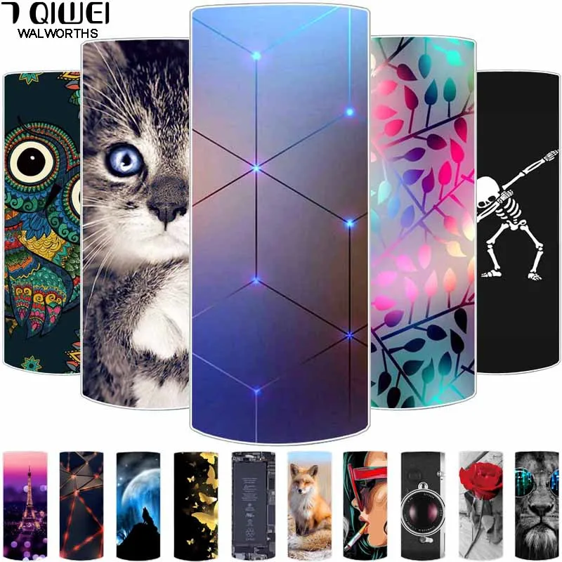 Per Nokia 105 4G 2023 Custodia Tpu Soft Marble Tiger Cats Cover Per Telefono In Silicone Nero Per Nokia 105 4G (2023) Coque 1.8 ''New Capas