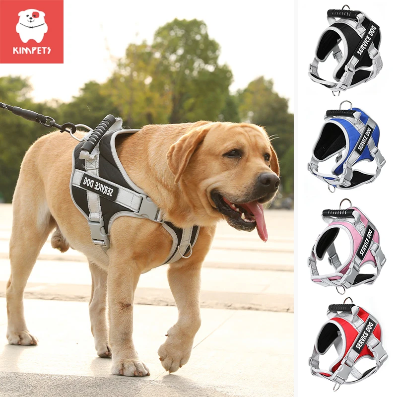 

Kimpets Dog Harness Vest Labrador Retriever Chest Clothes Rope Medium Big Dog Reflective Adjustable Outdoor Walking Pet Supplies