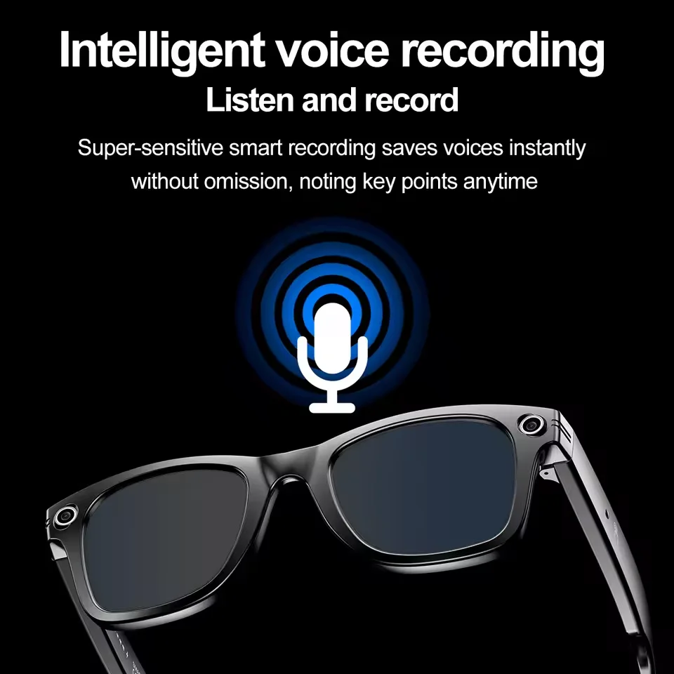 New 8 Million Pixels Camera Smart Glasses Recording Videos AI Photo Recognition Answer Translation Waterproof Blue light Glasses