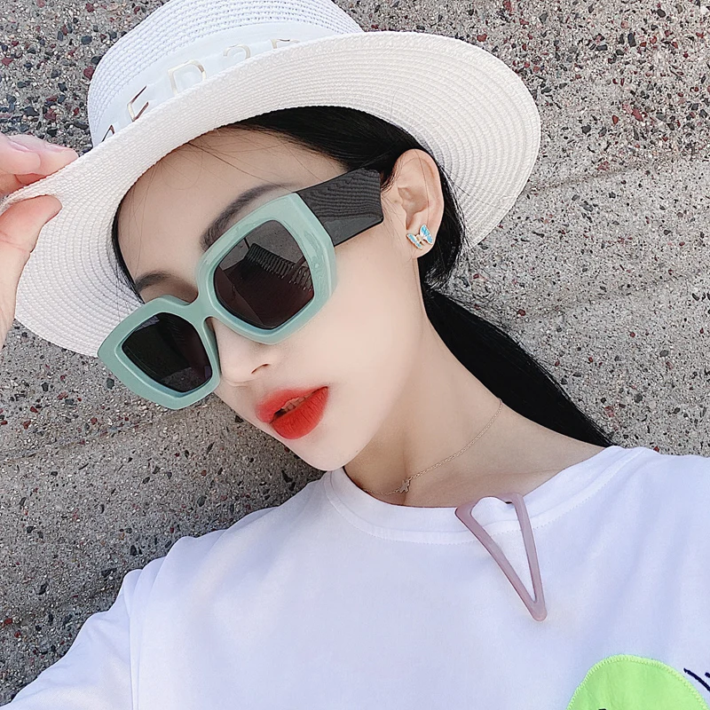 YY Sunglasses Women's round Face Internet Celebrity Wide-Brimmed