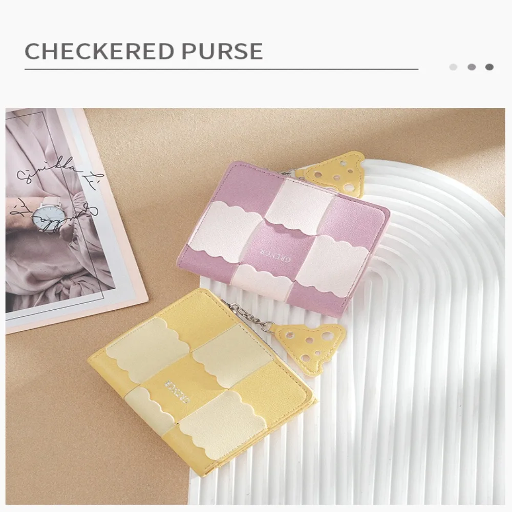 Original Biscuit Woven Short Wallet with Multiple Card Slots Small Exquisite Minimalist Document Bag Zero Wallet Female