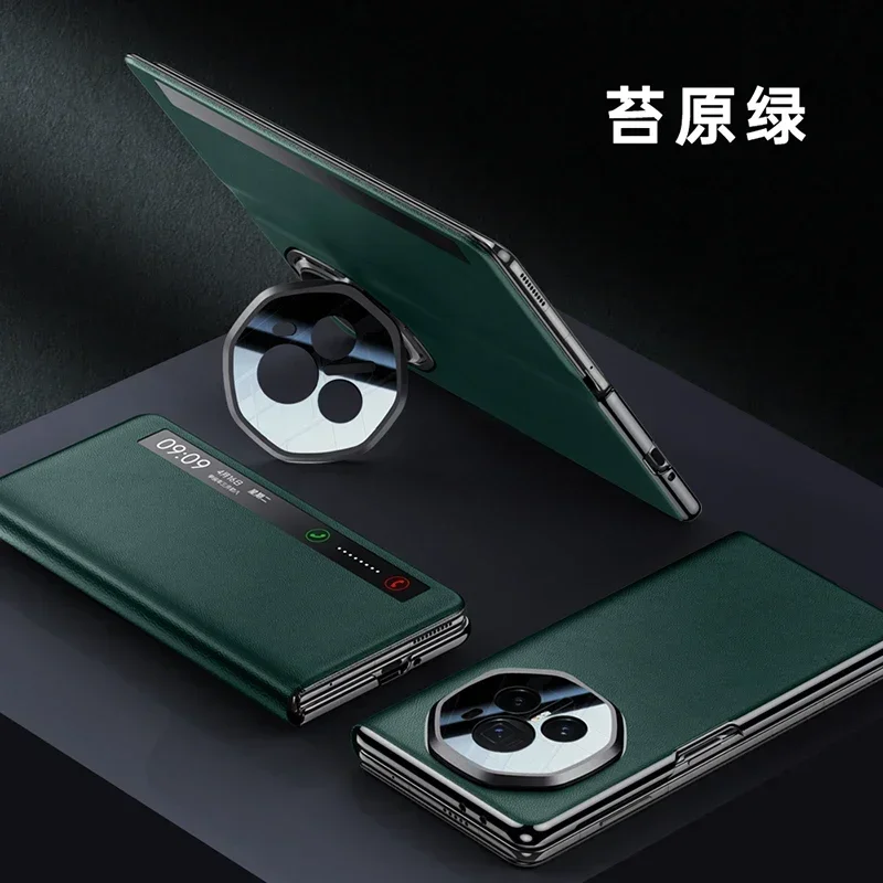 Leather Flip Case with Smart Touch View Window and Wake-Up Feature