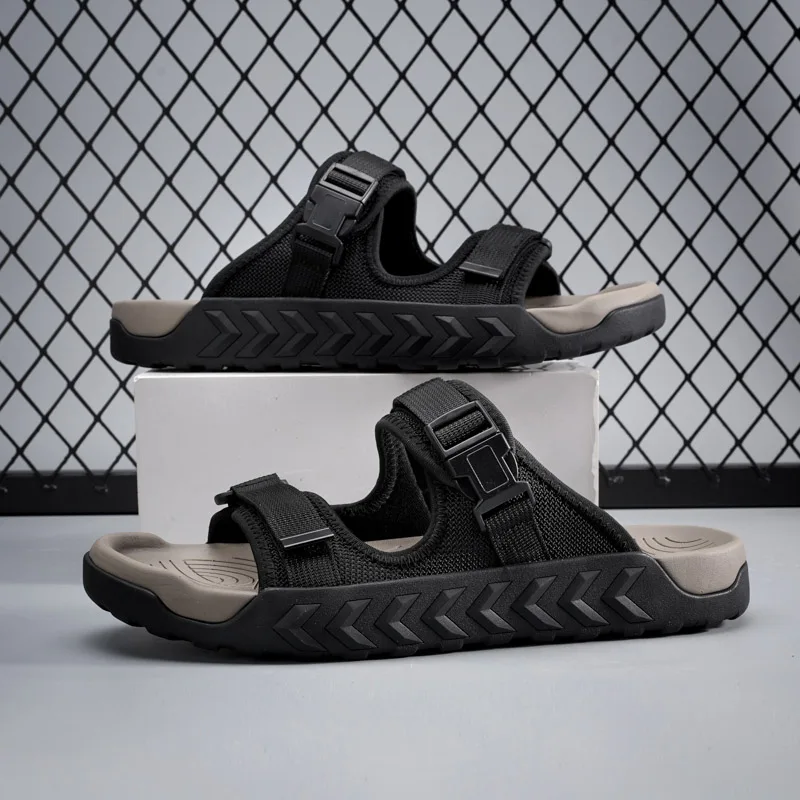 Men Sports Slippers Outdoor Thick Bottom Breathable Slippers Beach Sandals Summer Casual Shoes Men Comfortable Sandals soft slippers,summer slippers,closed toe sandals,anti slip sandals