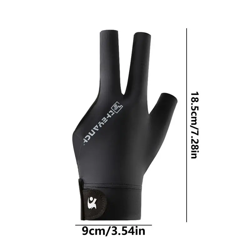 Left Hand Three Finger Billiards Glove Non Slip Stickers Elasticity Training Gloves Accessories