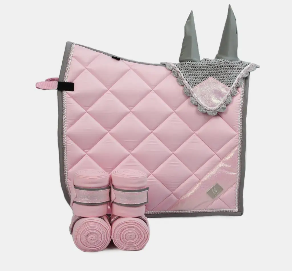 Equestrian Equipment Supplies Girl Powder Leggings Earmuffs Dance Step Sweat Drawer Durable Fashion Horse Sweat Pad Set