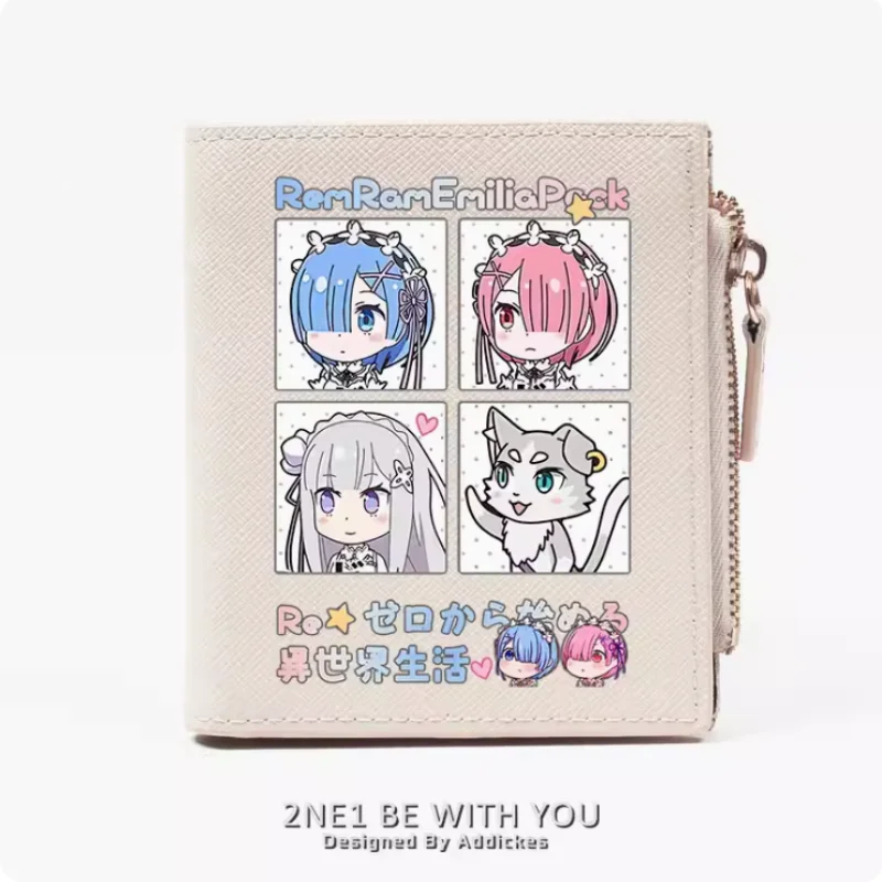 

Re:Life in a different world from zero Rem Ram Zipper Wallet Fold Bag Multi Card Coin Pocket Holder Fashion Kids Wallets Gift