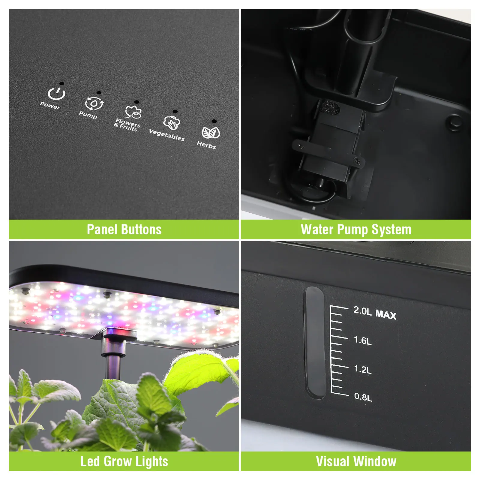 Indoor Hydroponic System Smart Herb Garden Kit LED Grow Light 6 Pod Planting Mac