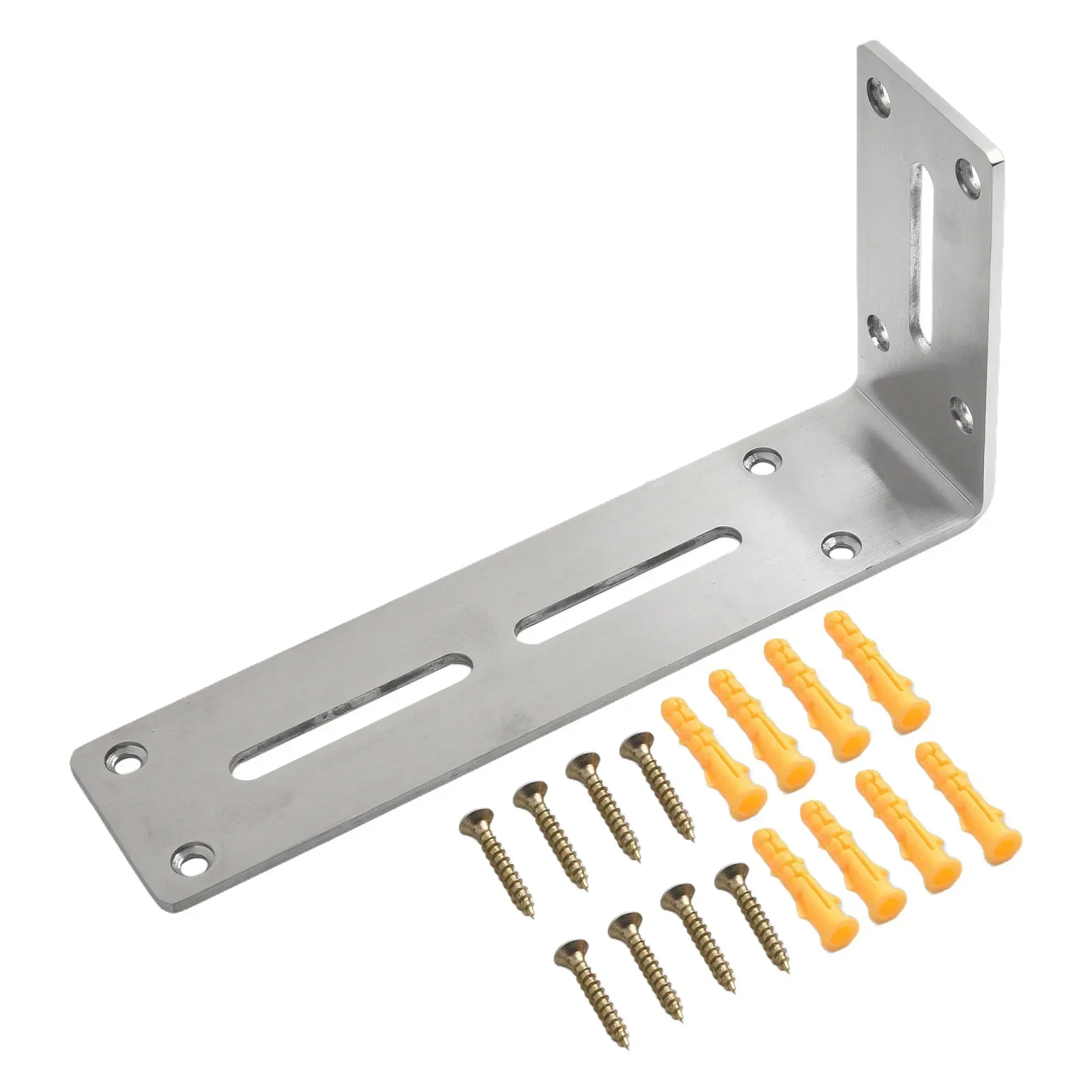 1pcs Stainless Steel 90 Degree Angle Bracket Corner Bracket Joint Fastener Furniture Door Cabinet Screen Wall With Screws