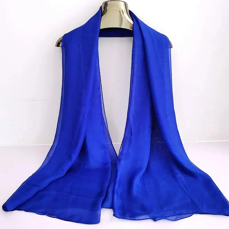 Elegant Red Silk Chiffon Scarf - Women's Fashionable Spring Autumn Shawl