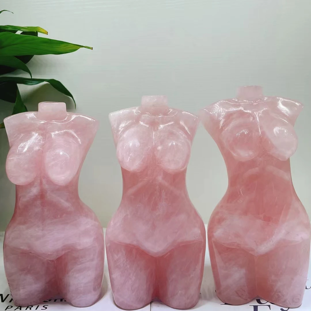 1 5Kg Natuurlijke Healing Rozenkwarts Vrouwelijke Model Standbeeld  