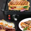 2-in-1 Panini Press Grill & Griddle | Nonstick Coating, Temperature Control | Multiuse Countertop Sandwich Maker | Removable 4