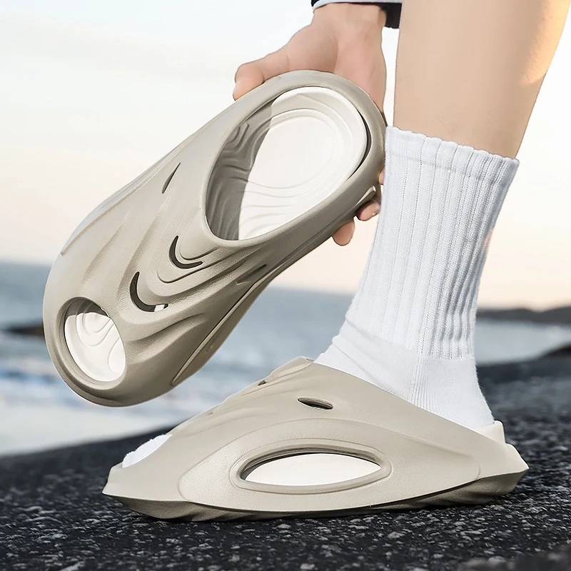 New Men's Slippers Outdoor Indoor Beach Sandals Comfortable Thick Soft Slides Men Women Casual Shoes Men Flip-flops Slippers — view 5