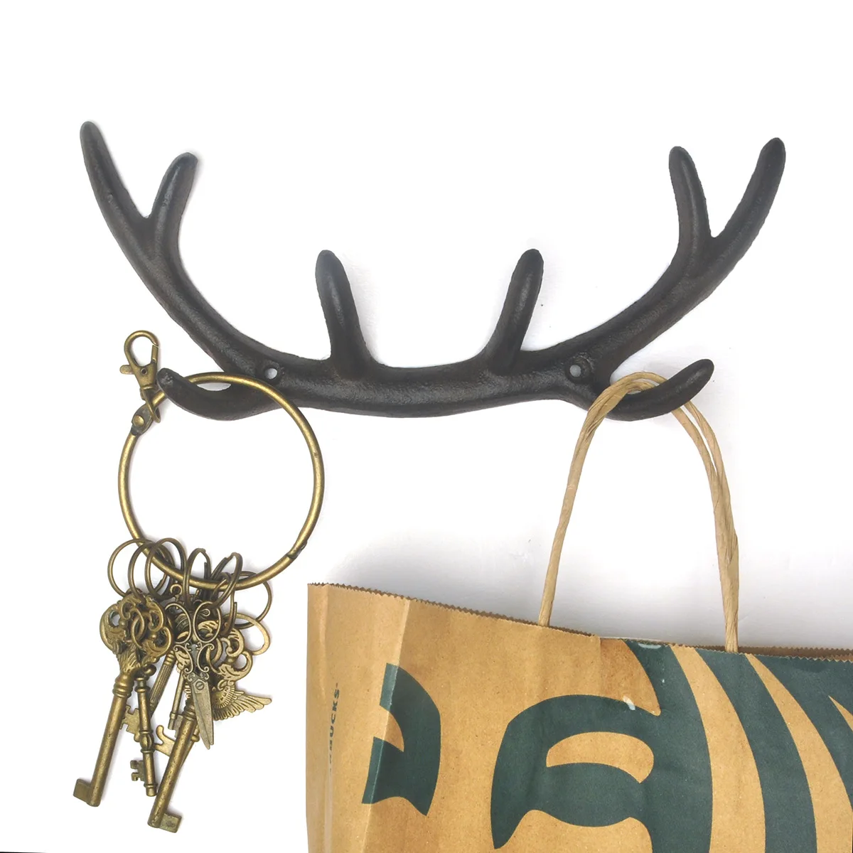 Vintage Cast Iron Deer Antlers Wall Coat Hooks Rack Decorative Wall Mount  Hook Clothes Antler Design Hanger - AliExpress