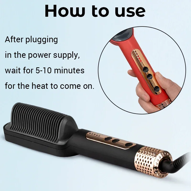 Professional Negative Ion Hair Straightener Hot Sale Mini Hair Straightener Hot Comb Customized Hairs Styling Tools Hairs Brush 3