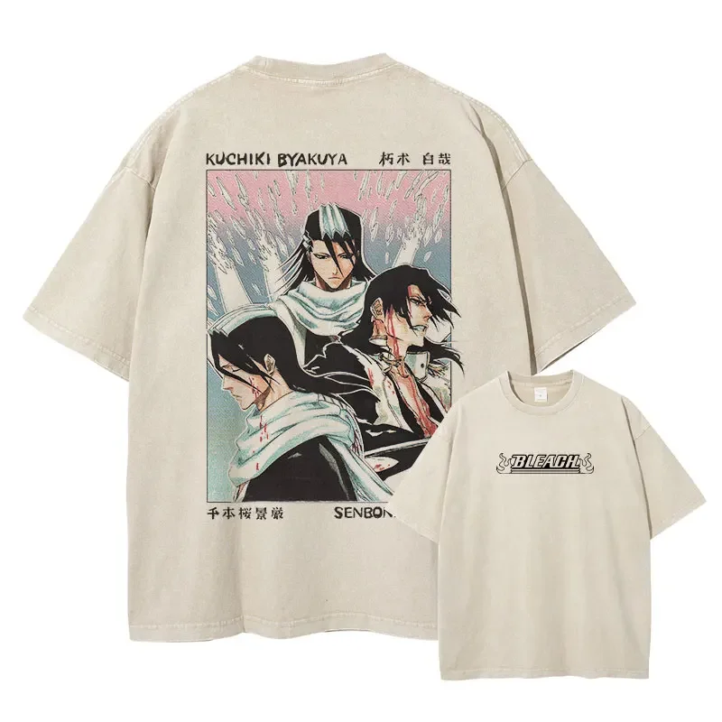 Vintage Anime Washed Oversized T-Shirt - Streetwear Short Sleeve Tee