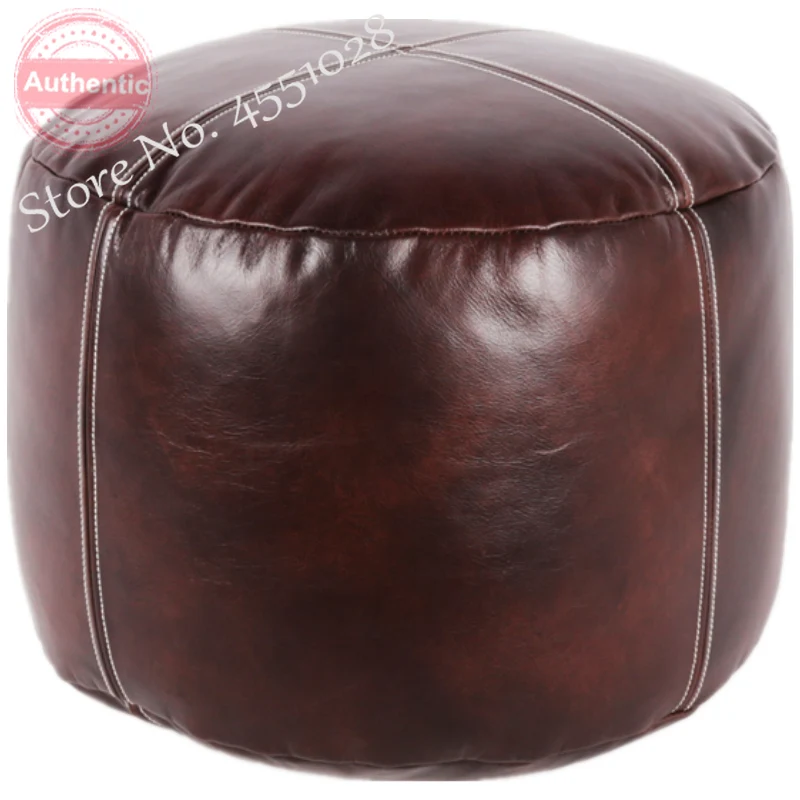 cuscino-in-pelle-di-cera-rotonda-americana-senza-riempimento-per-sgabello-per-cambio-scarpe-pouf-nordico-pouf-sgabello-per-vanita-solo-copertura