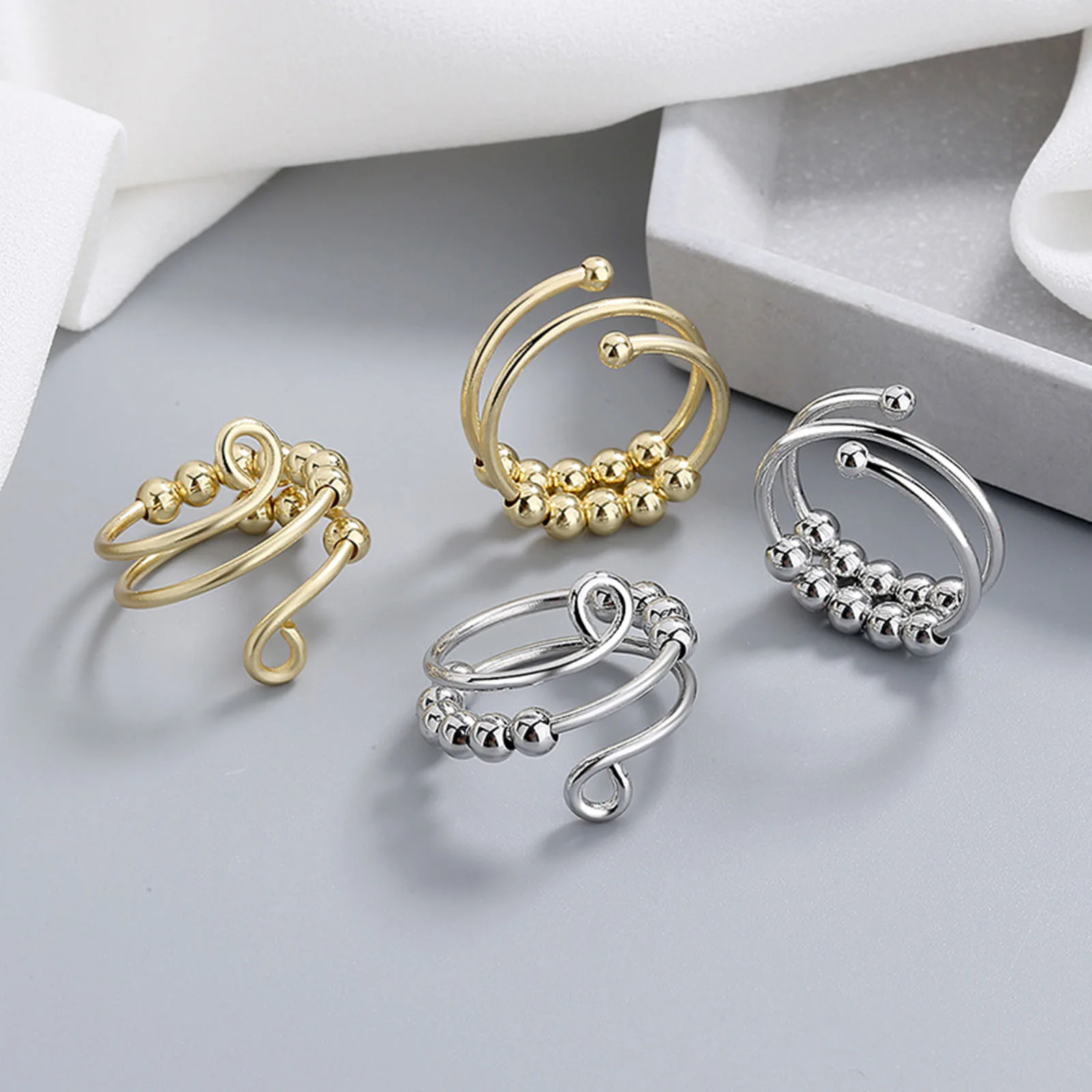 Регулируемое кольцо для беспокойства DoreenBeads антистрессовое вращающееся мужчин и