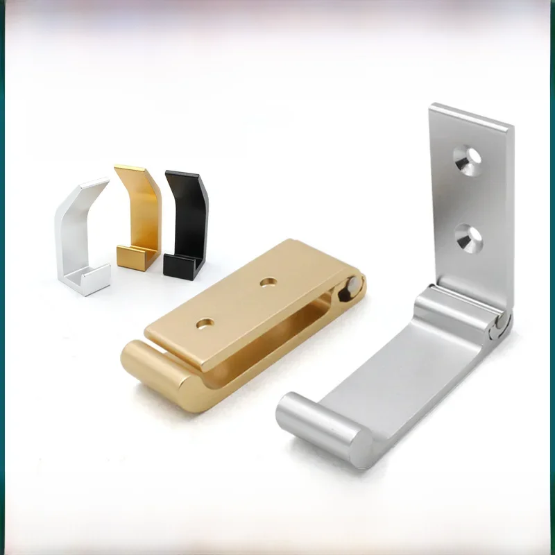 Aluminum Alloy Round Head Foldable Clothes Hook Invisible Punch-free Row Hook Nail-free Single Wall-mounted multifunctional hooks suction cup hook self adhesive wall hooks self adhesive hooks kitchen hook wall mounted basin hook