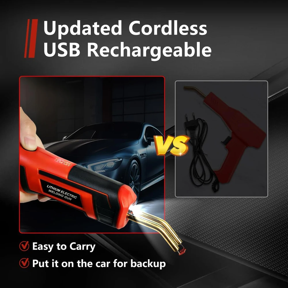 USB Rechargeable Plastic Welding Machine,Cordless Straight Welding Gun,Household Portable Car Bumper Plastic Repair Welding Tool 4