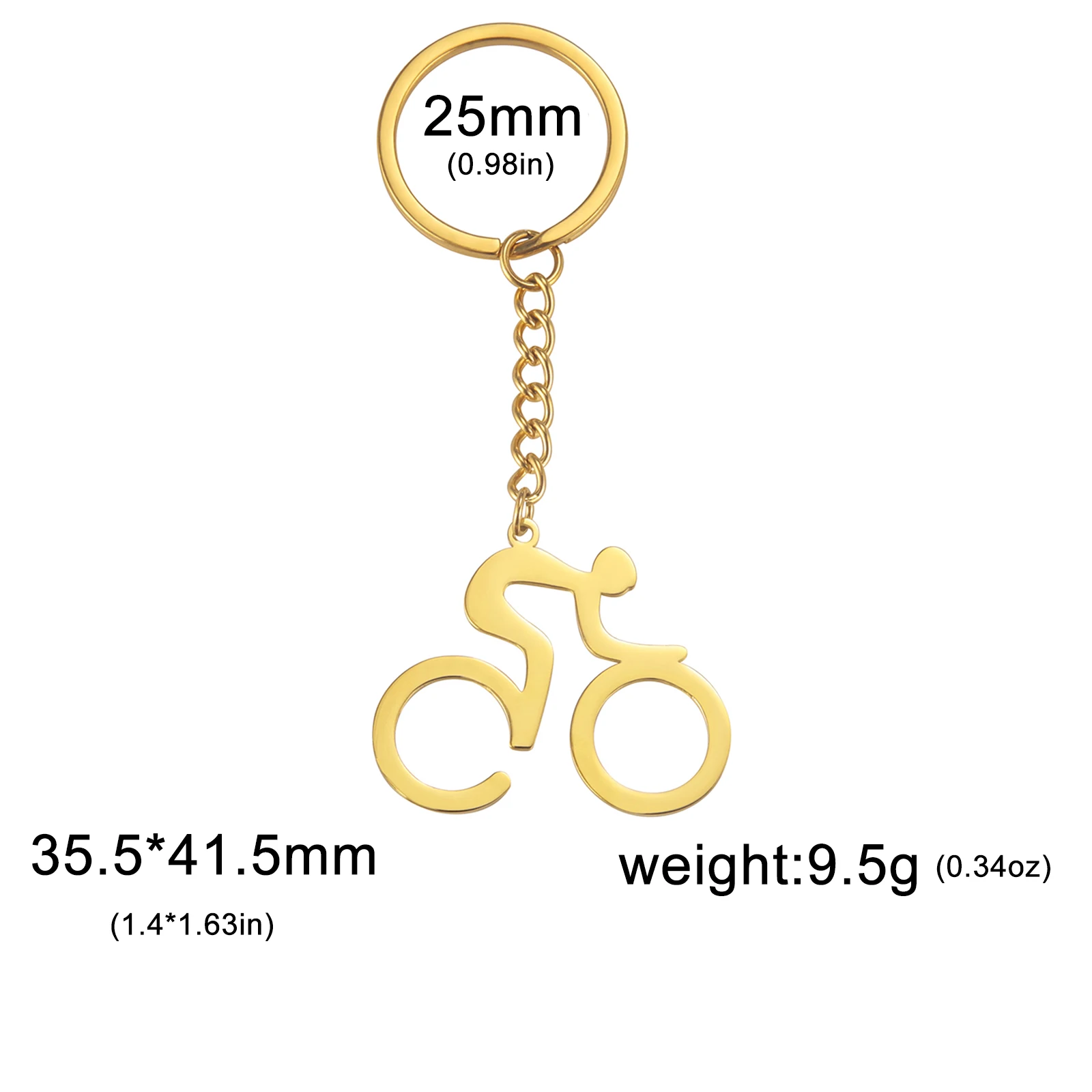 Kkjoy Kreativer einfacher Fahrrad-Anhänger, Schlüsselanhänger, Sport, Radfahren, Schlüsselanhänger, Edelstahl, Schmuck, Geschenk für Sportler – Detail 8