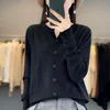 2024 New Autumn Winter Women Cardigans Sweater O-neck Spring Autumn Knitted Cashmere Cardigans Solid Single Breasted 4
