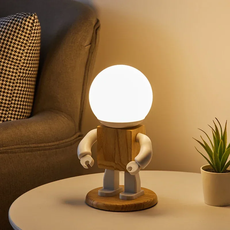 

Nordic Desk Lamp Boys Bedside Modern Robot Table Lighting Children's Lights Living Room Bedside Decoration Read Night Sleep Lamp