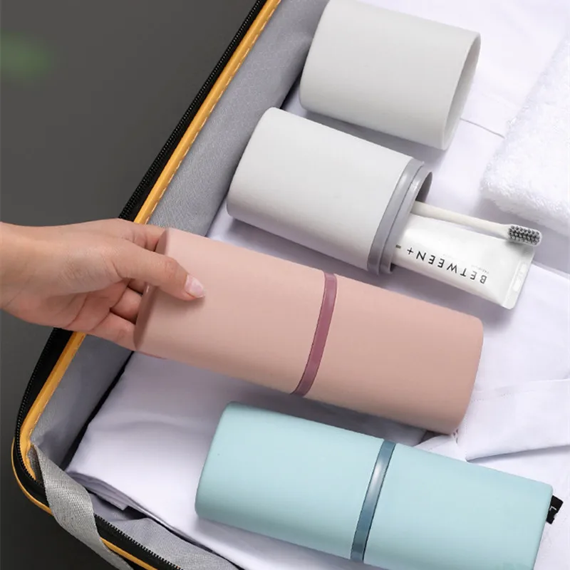 Portable Travel Toothbrush Storage Box Detachable Including 2 Cups Toothpaste Storage Case And Carrier