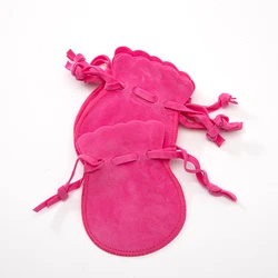 Set of 10 Elegant Velvet Drawstring Pouches for Jewelry and Gift Packaging (Rose red)