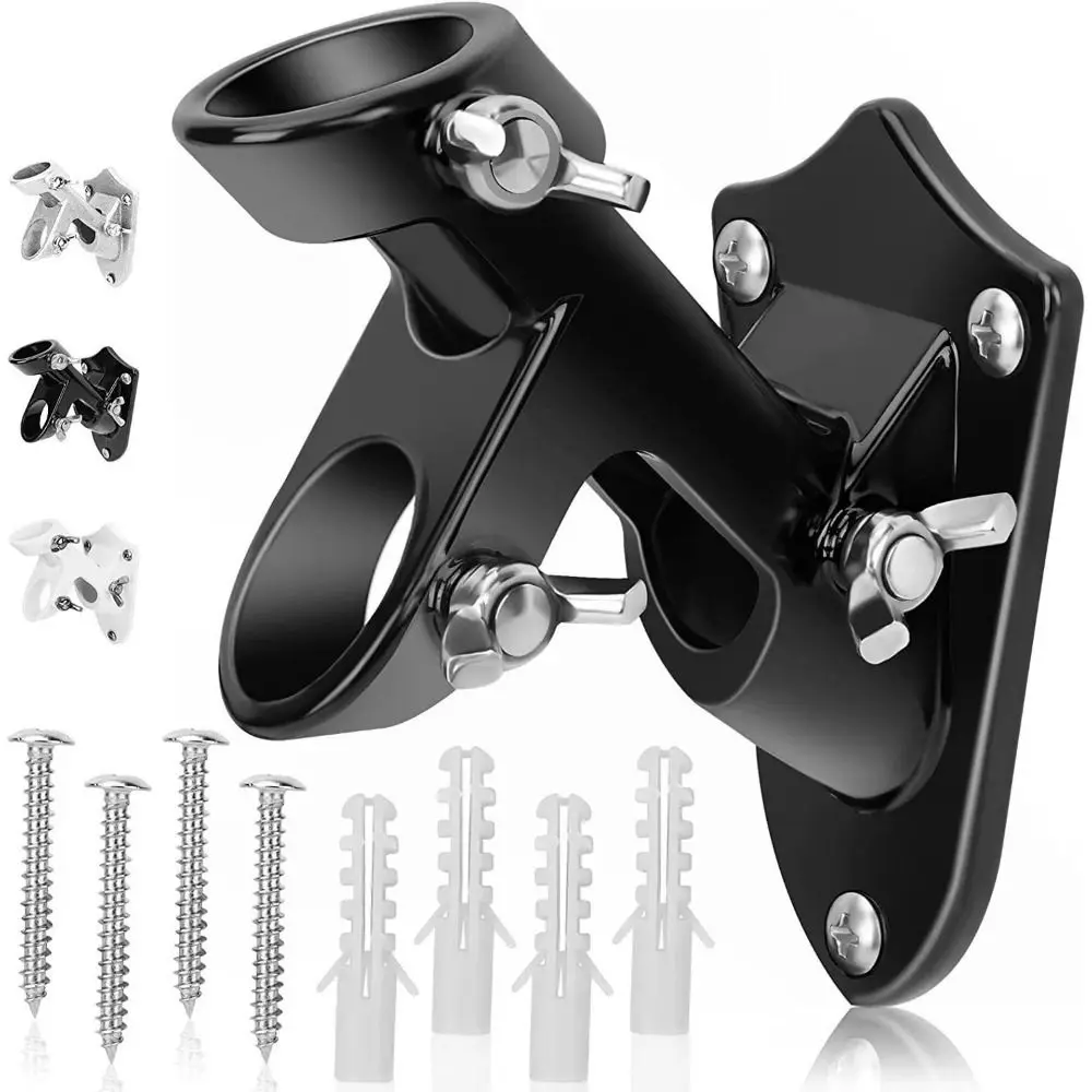 Rust Free Wall Flag Pole Holder Wall-mounted Double Hole Flagpole Bracket Easy To Install Multi-functional