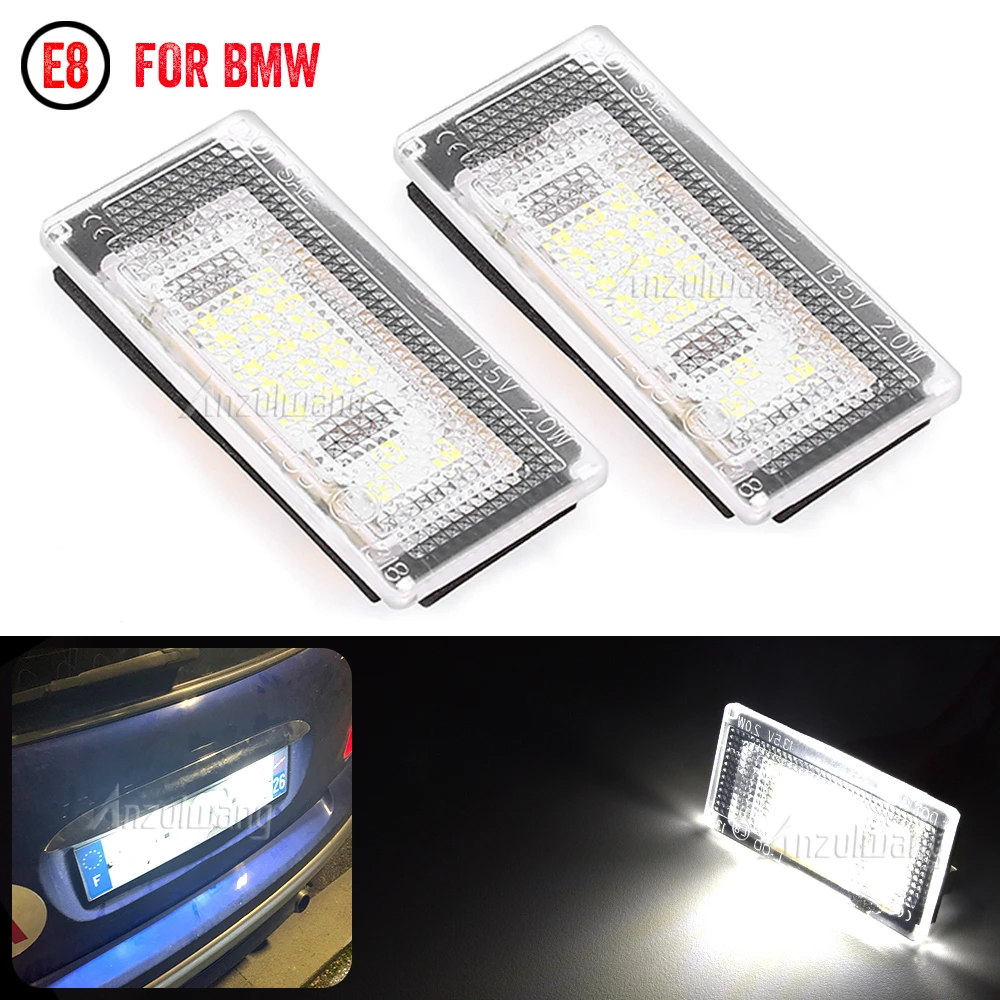 2pcs Licence Number Plate Light 6500K White LED License Plate Lights