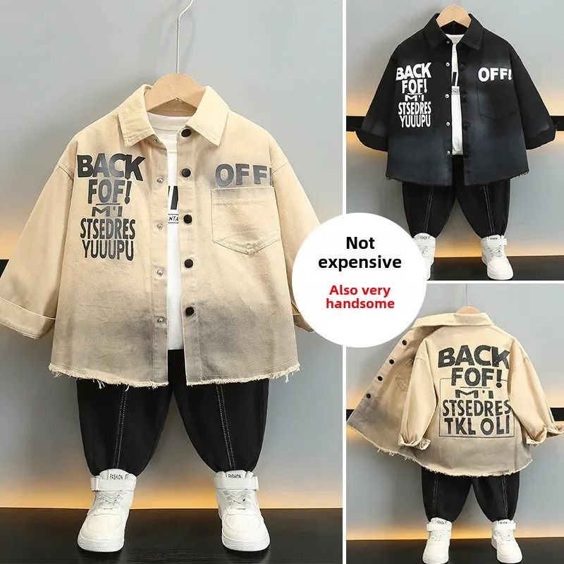 Stylish Long Sleeve Shirt Jacket for Boys Autumn Fashionable Baby Children's Wear Top Quality Material Comfortable Fit