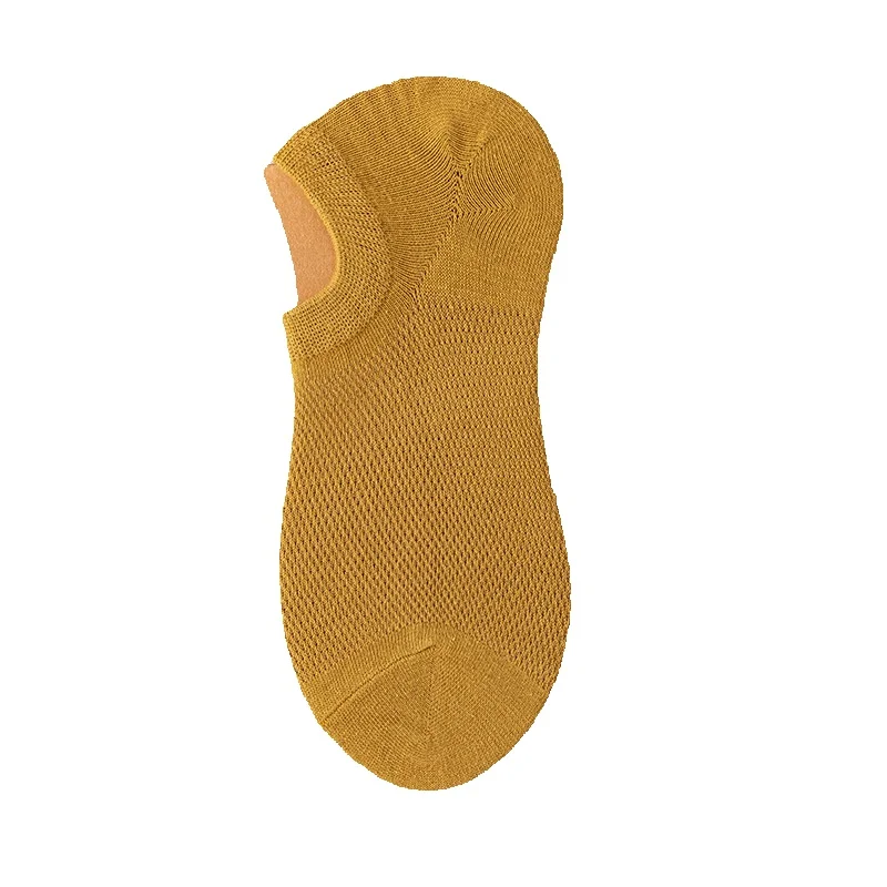 Calzini da barca in garza di puro cotone, invisibili, antiscivolo, antiodore, in silicone, a maglia tinta unita, da uomo, estivi, 2025e_voghion.com