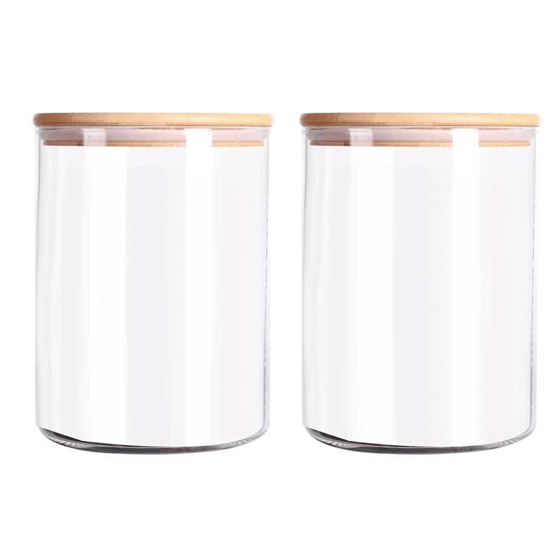 

Set Of 2 Glass Flour Container With Airtight Lid, Large Glass Food Jar With Lid For Storage Flour, Sugar