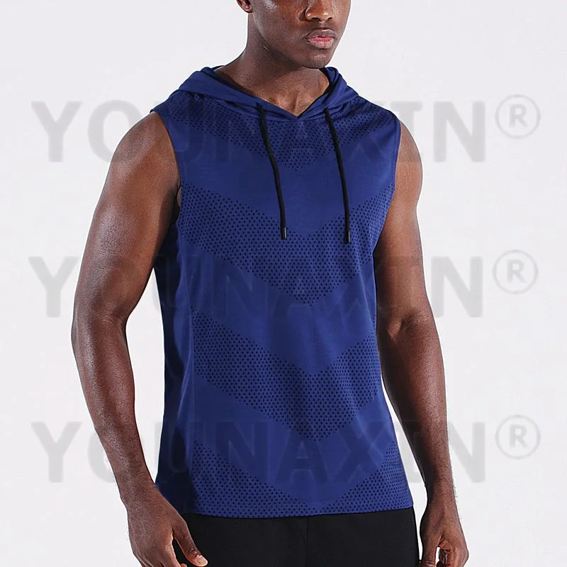 Men Sports Hooded Vest Quick-drying Sleeveless Top Basketball Running Marathon Fitness Sportswear Quick-Drying L XL 2XL 3XL 4XL 6