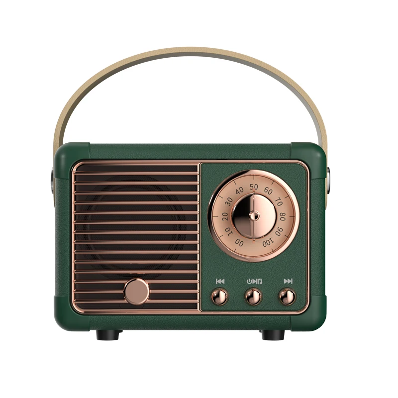 US $7.31 Retro Hifi Stereo Bluetooth V5.0 Speaker Portable Wireless Vintage Speaker Plastic 3W Full-range 50hz-20khz Music Player